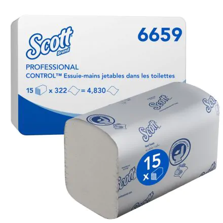 Kimberly Clark 15x300f Essuie-mains pliés délitables Scott Control