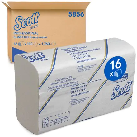 Kimberly-Clark16x110f Essuie-mains enchevêtrés Scott Slimfold