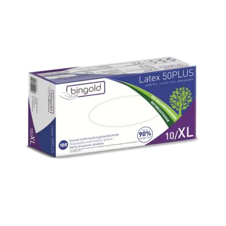 BINGOLD 100 gants Latex 50Plus non pou