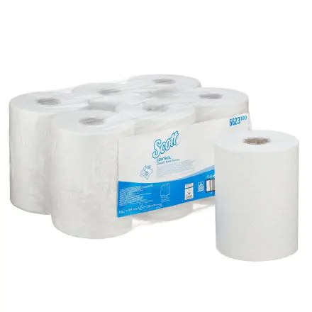 Kimberly Clark 6 Bobines Essuie-mains Scott Control blanc F4