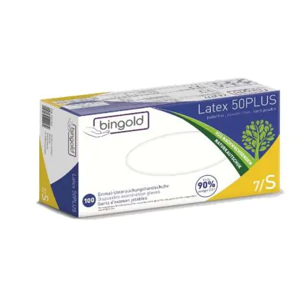 BINGOLD 100 gants Latex 50Plus non pou