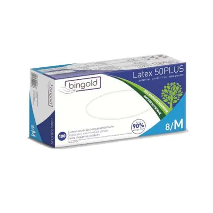 BINGOLD 100 gants Latex 50Plus non pou